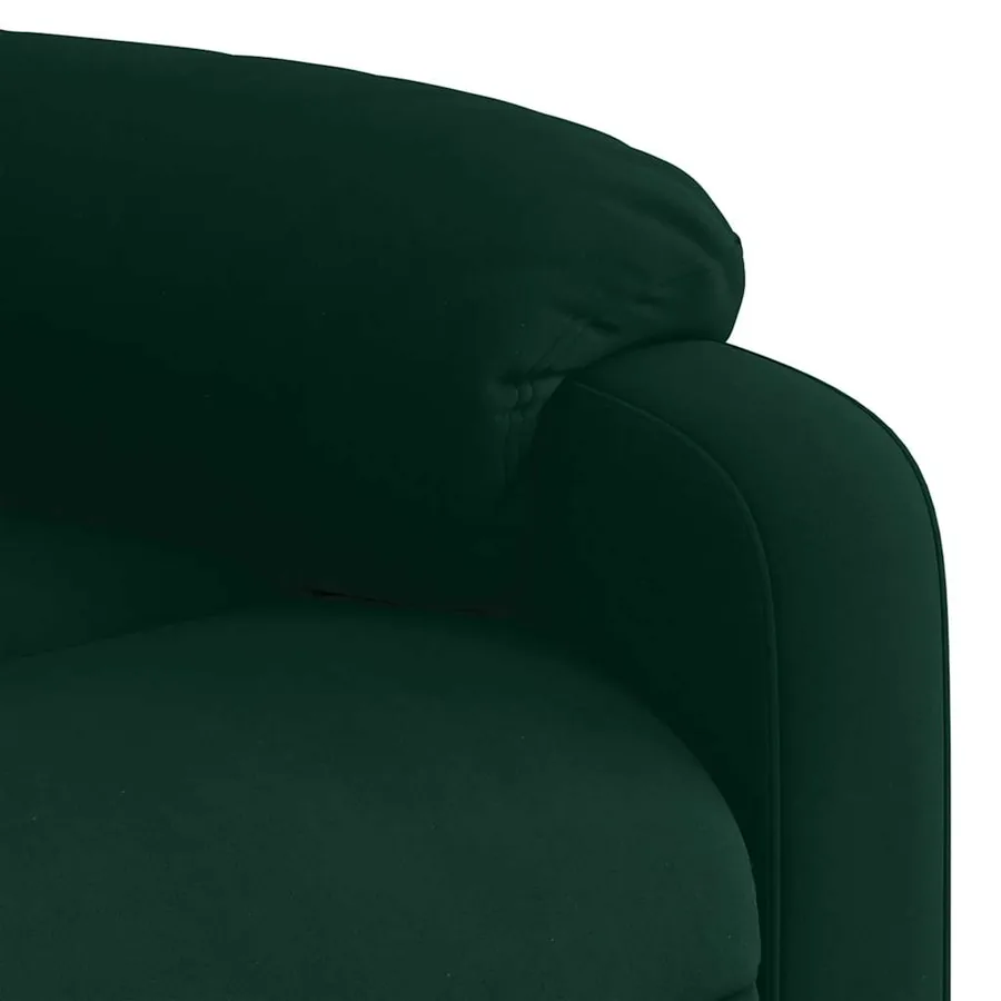 Fauteuil de massage inclinable vert foncé velours - 10