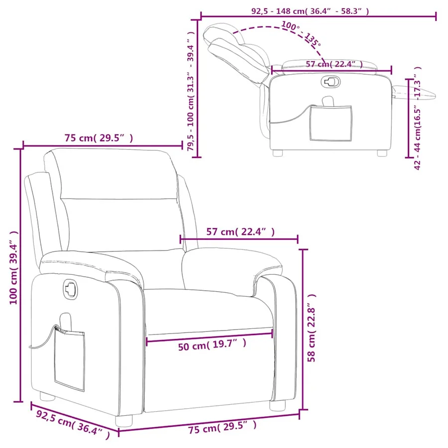 Fauteuil de massage inclinable vert foncé velours - 13