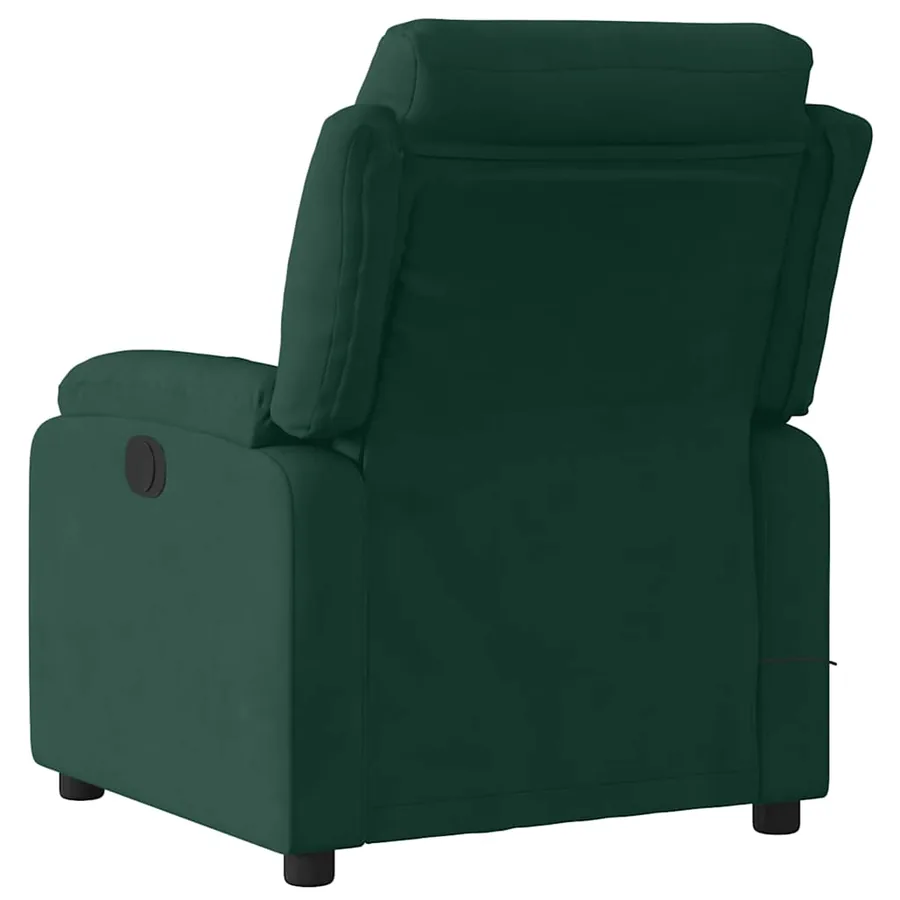 Fauteuil de massage inclinable vert foncé velours - 5