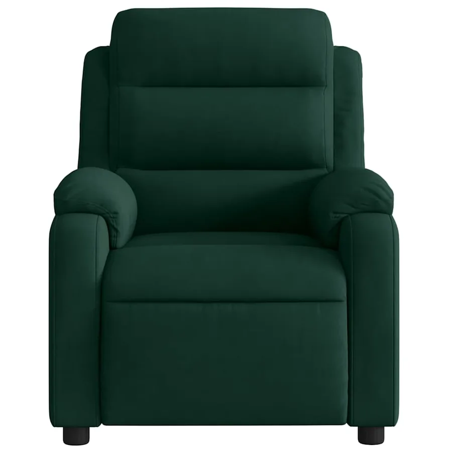 Fauteuil de massage inclinable vert foncé velours - 8