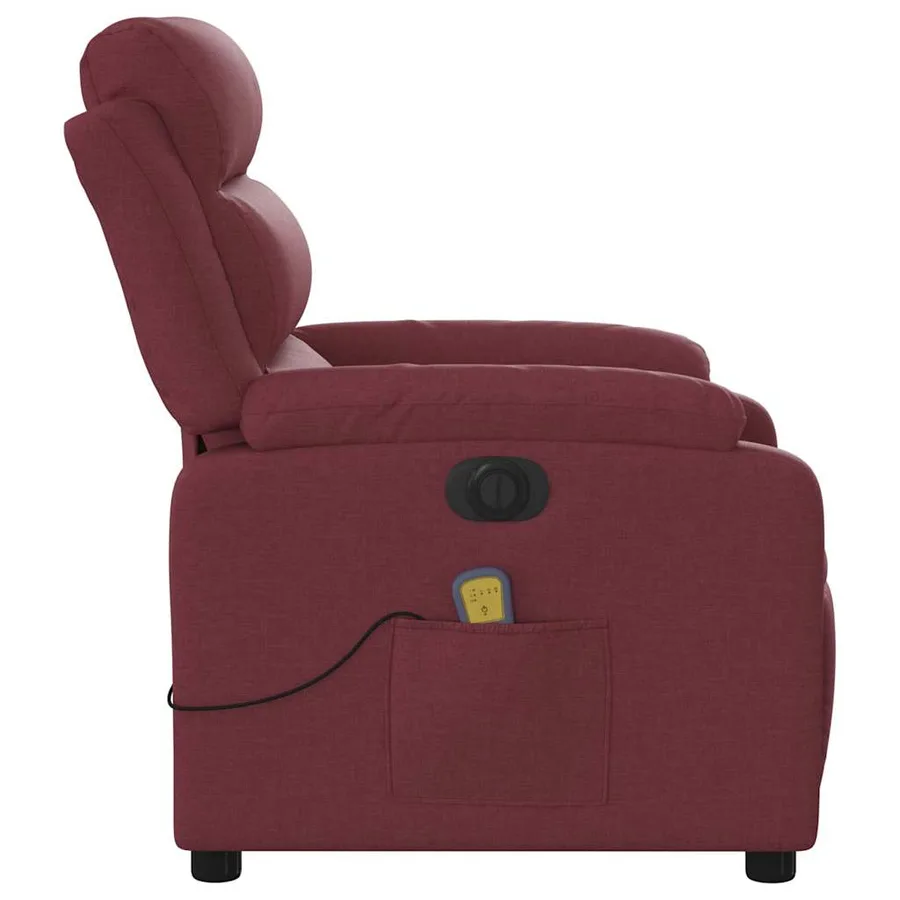 Fauteuil de massage inclinable électrique Rouge bordeaux Tissu - 10