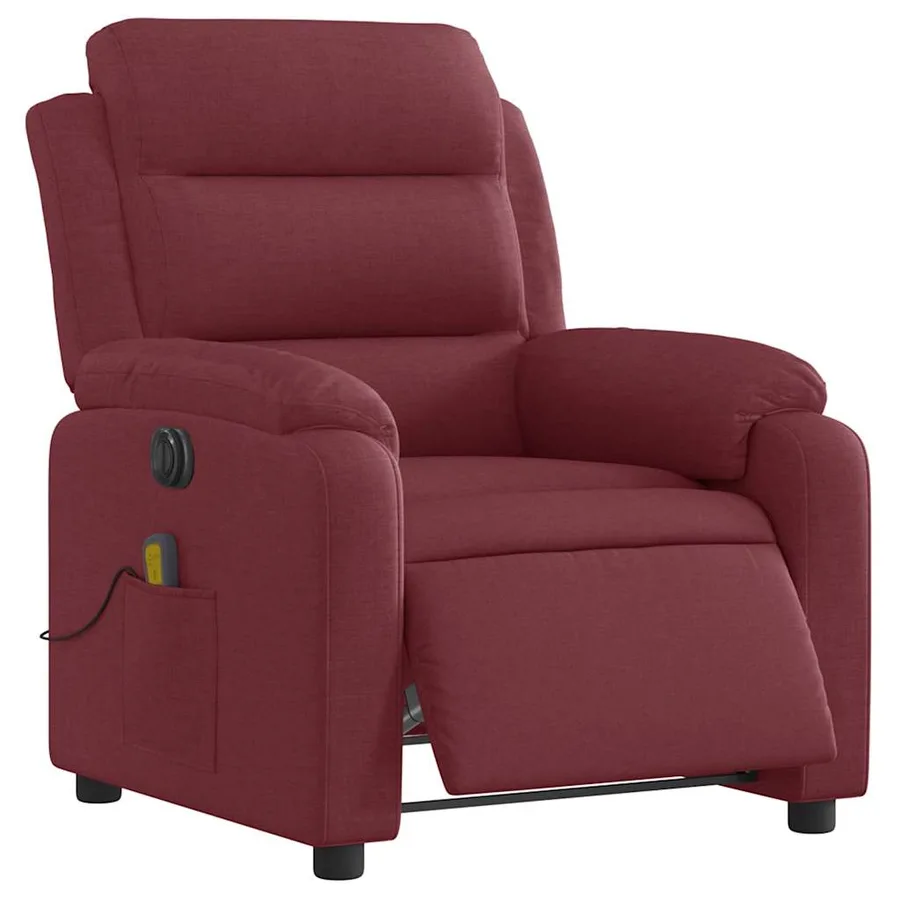 Fauteuil de massage inclinable électrique Rouge bordeaux Tissu - 3