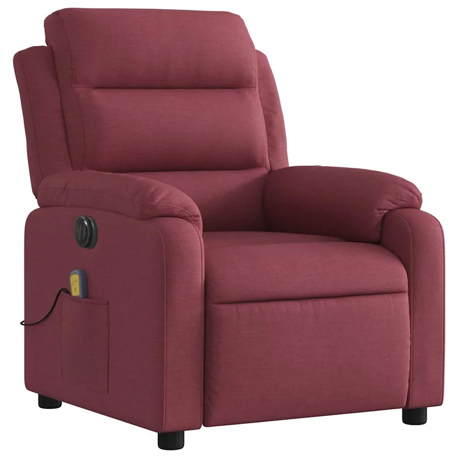Fauteuil de massage inclinable électrique Rouge bordeaux Tissu - 4