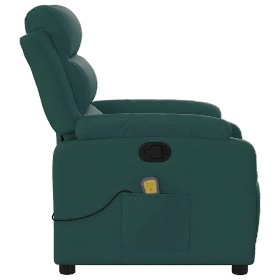 Fauteuil de massage inclinable Vert foncé Tissu - 9