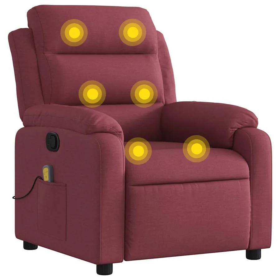 Fauteuil de massage inclinable Rouge bordeaux Tissu - 2