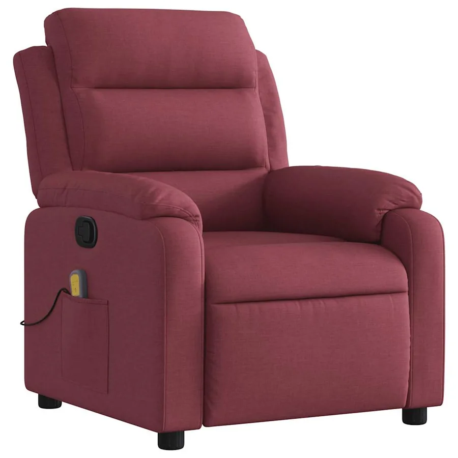 Fauteuil de massage inclinable Rouge bordeaux Tissu - 3