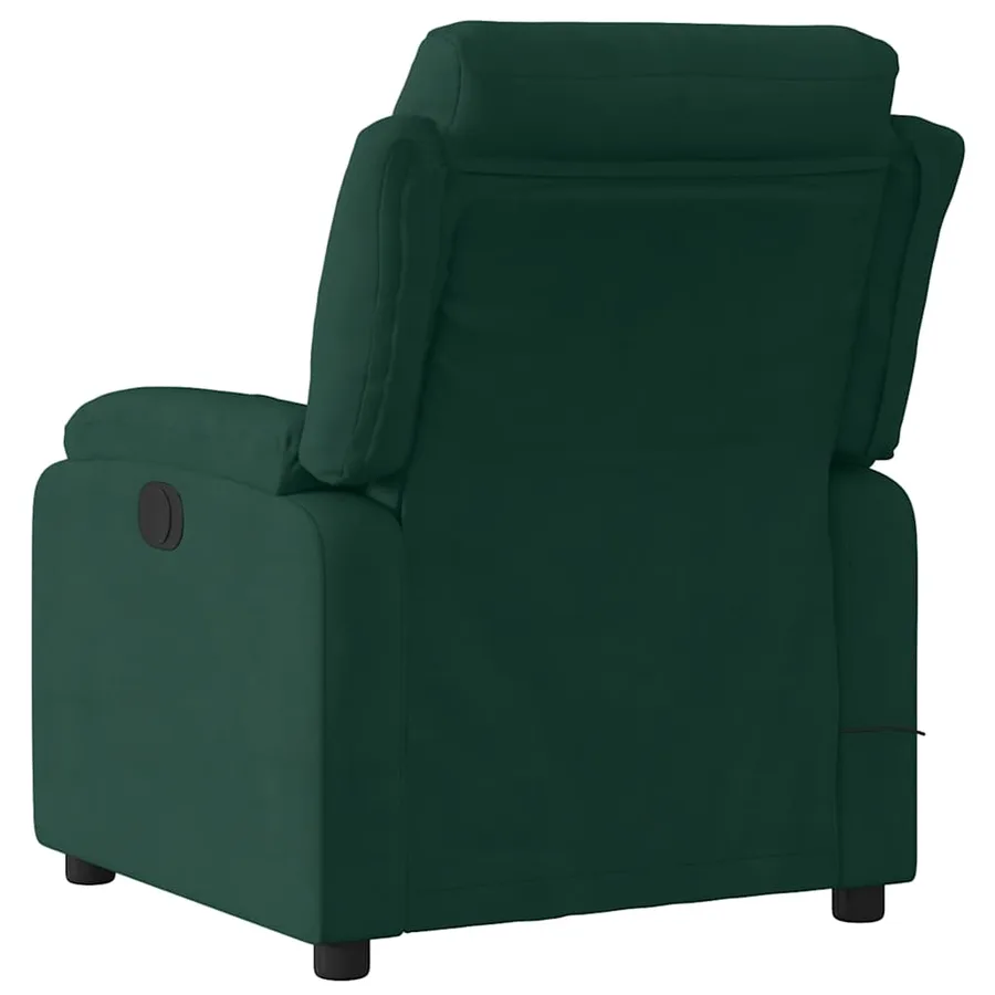 Fauteuil inclinable de massage vert foncé velours - 4
