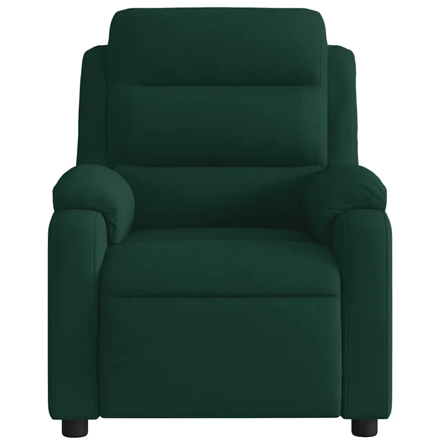 Fauteuil inclinable de massage vert foncé velours - 7