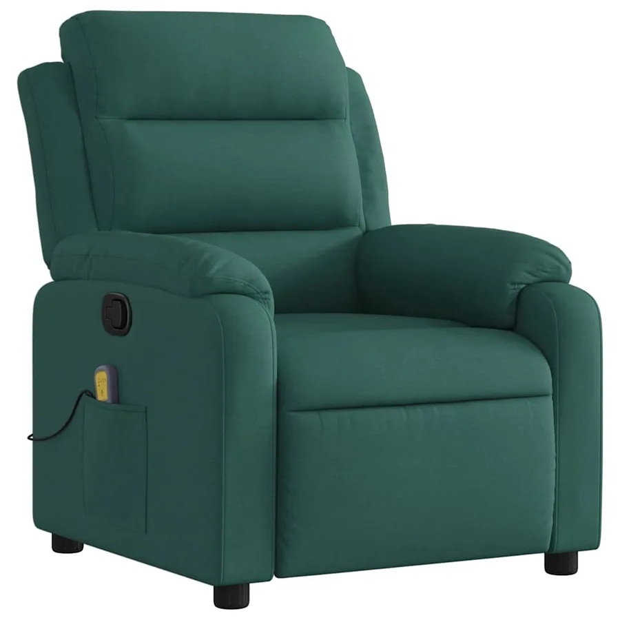 Fauteuil inclinable de massage vert foncé tissu - 3