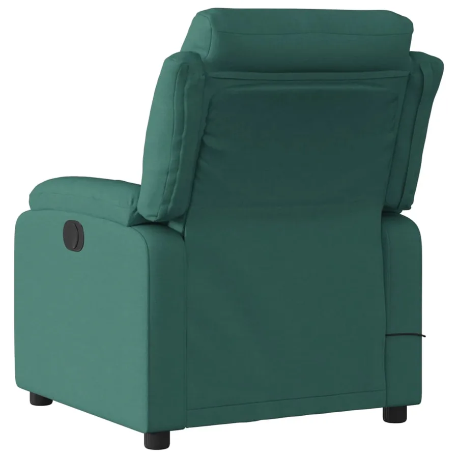 Fauteuil inclinable de massage vert foncé tissu - 4