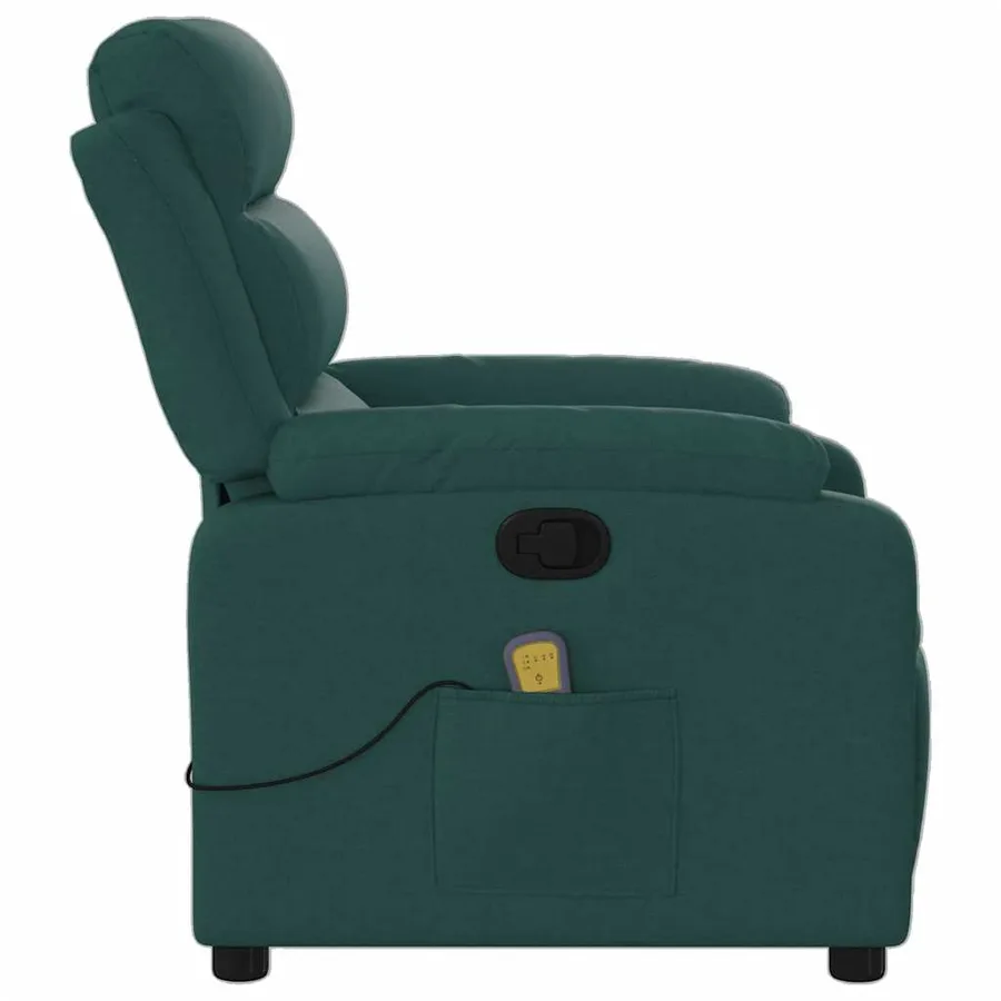Fauteuil inclinable de massage vert foncé tissu - 8