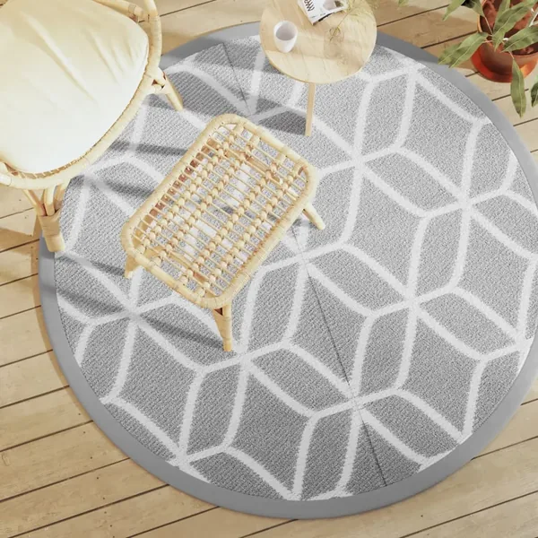 Tapis d'extérieur ARAKIL gris Ø160 cm PP
