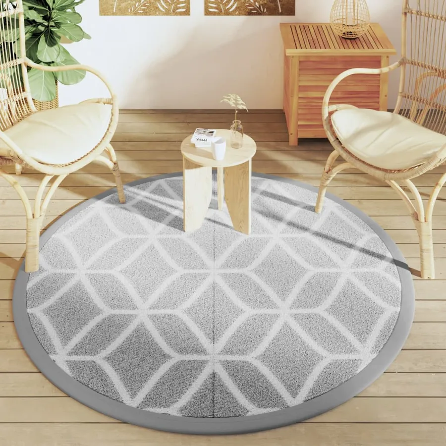 Tapis d'extérieur ARAKIL gris Ø160 cm PP - 3