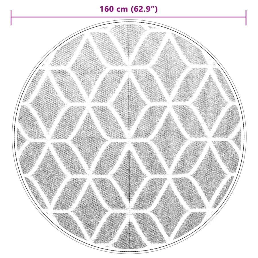 Tapis d'extérieur ARAKIL gris Ø160 cm PP - 6