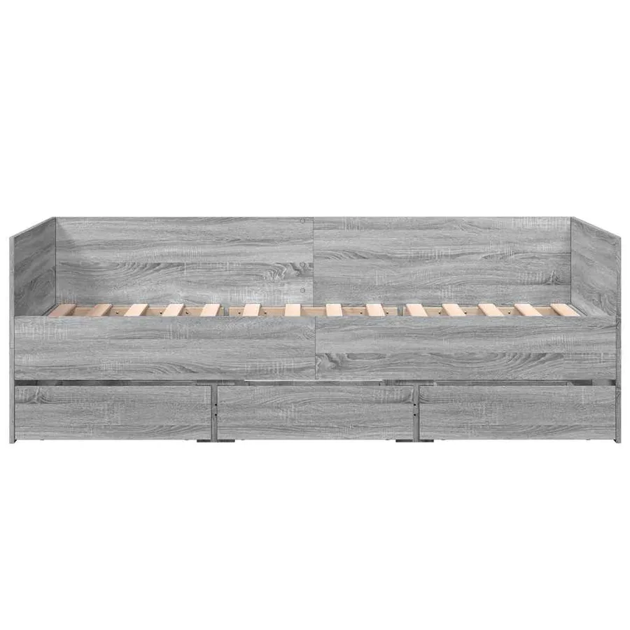 Lit de jour avec tiroirs sans matelas sonoma gris 75x190 cm - 4