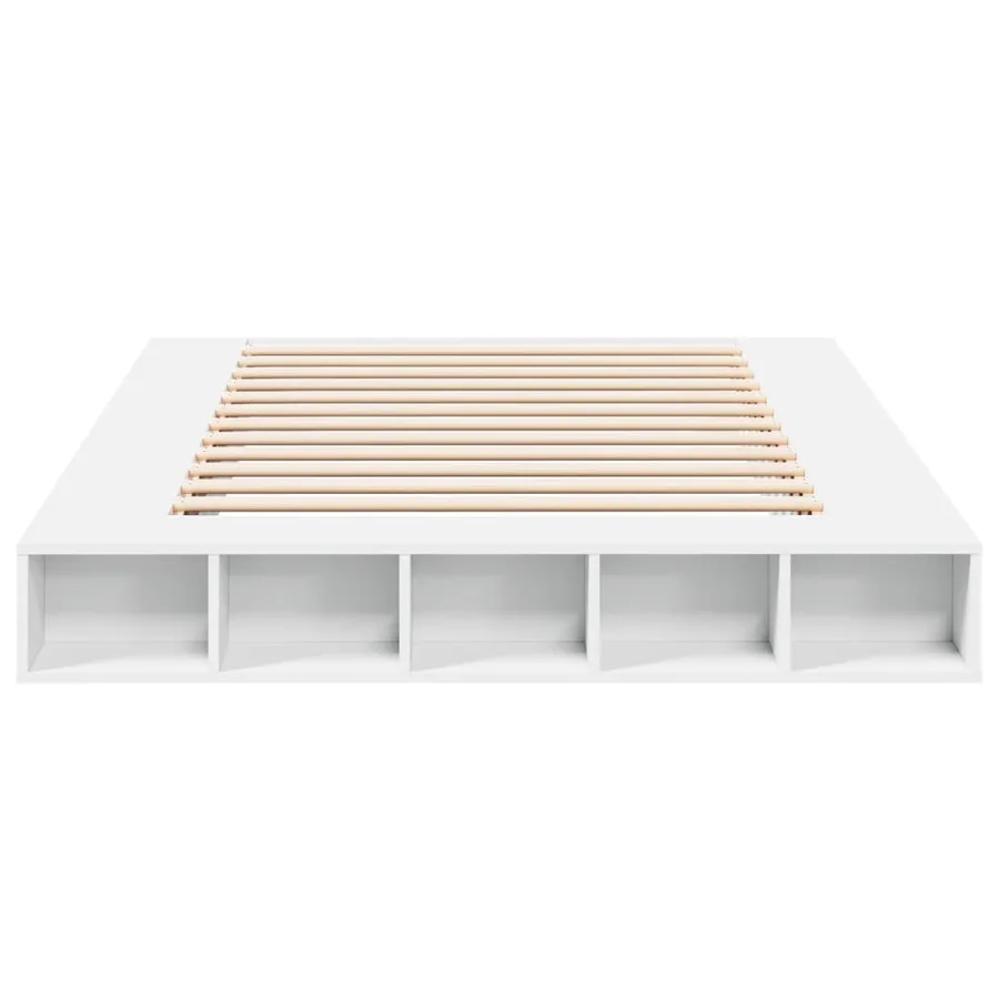 Cadre de lit sans matelas blanc 150x200 cm - 4