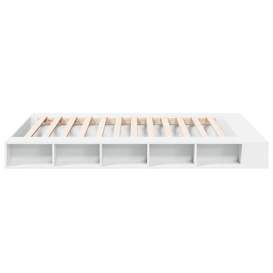 Cadre de lit sans matelas blanc 150x200 cm - 5