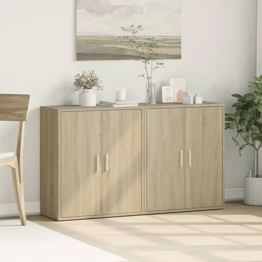 Buffets 2 pcs chêne sonoma 60x31x70 cm bois d'ingénierie - 3