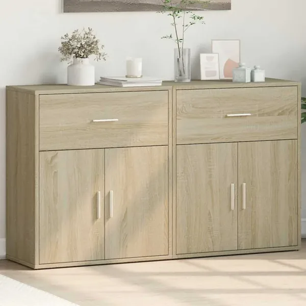 Buffets 2 pcs chêne sonoma 60x31x70 cm bois d'ingénierie