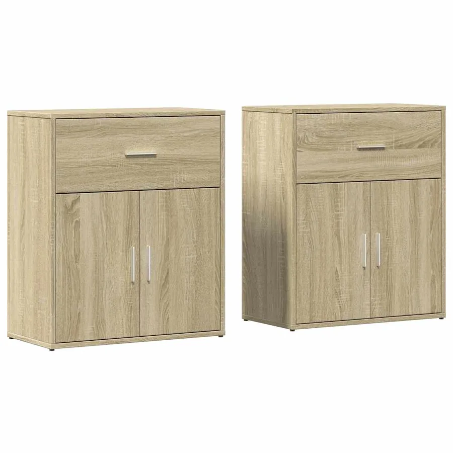 Buffets 2 pcs chêne sonoma 60x31x70 cm bois d'ingénierie - 2