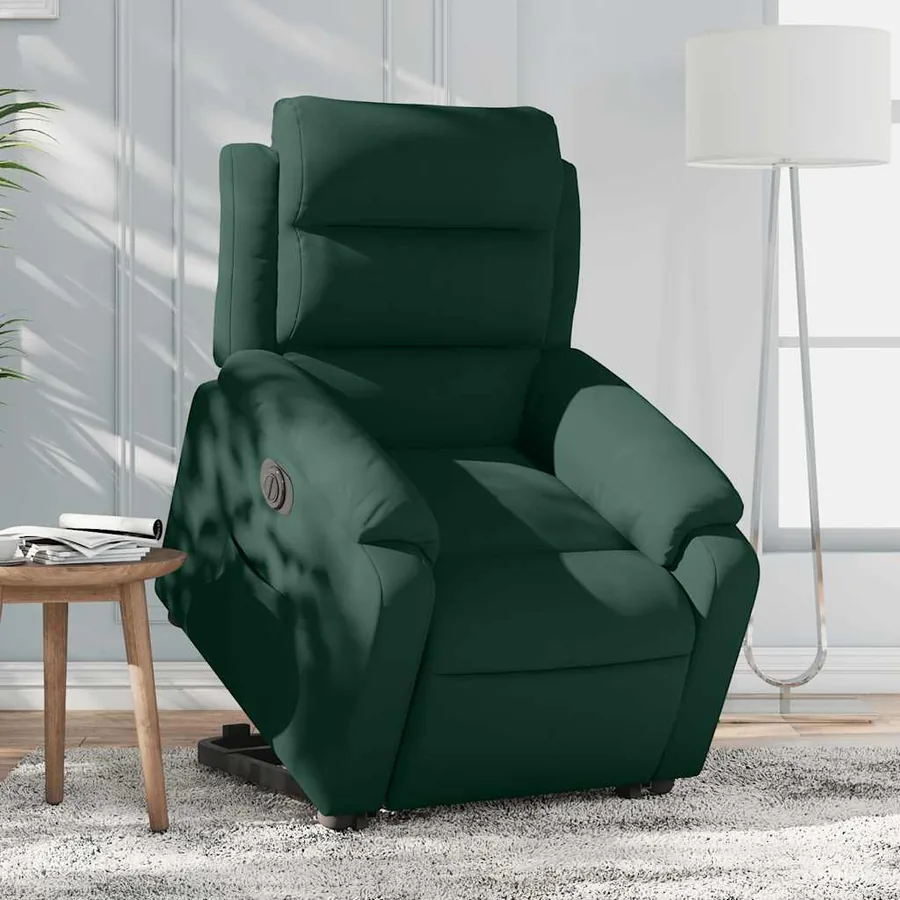 Fauteuil inclinable électrique vert foncé velours