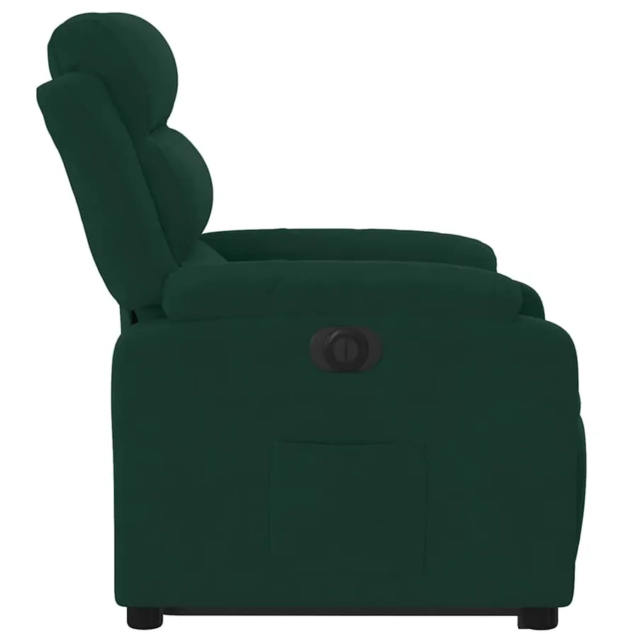 Fauteuil inclinable électrique vert foncé velours - 10
