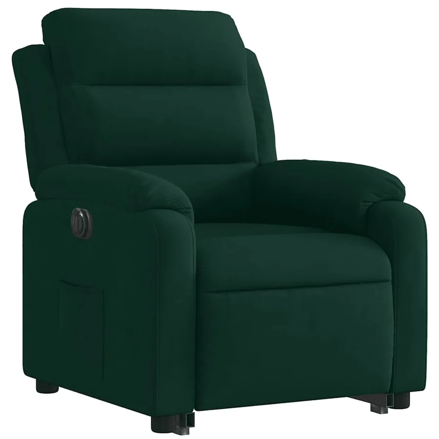Fauteuil inclinable électrique vert foncé velours - 4