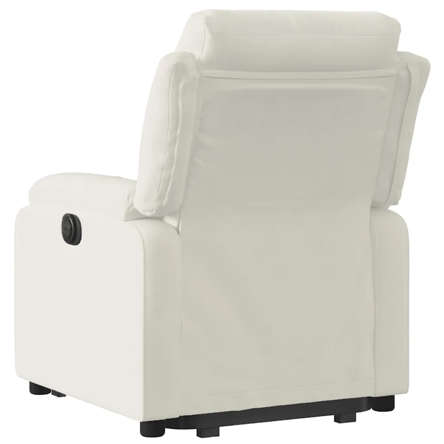 Fauteuil inclinable électrique crème velours - 5