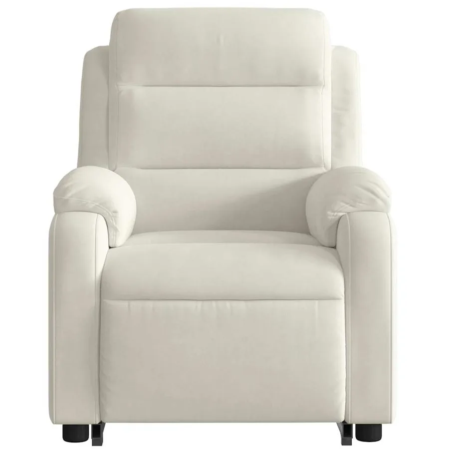 Fauteuil inclinable électrique crème velours - 9