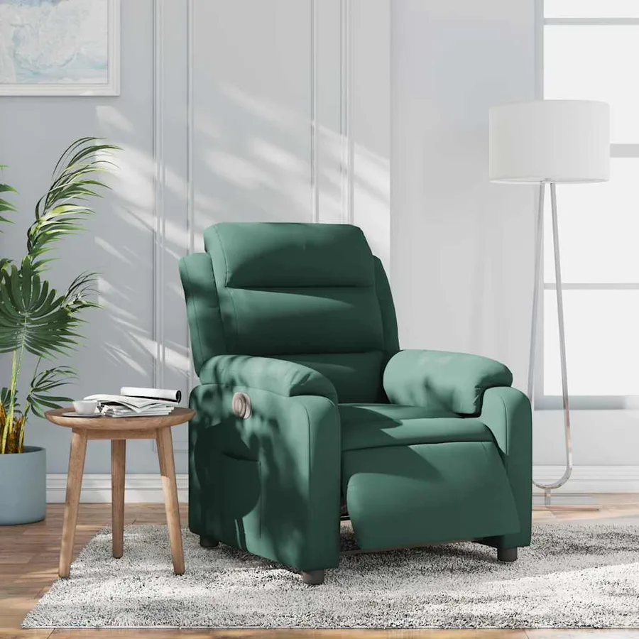 Fauteuil inclinable électrique vert foncé velours - 16