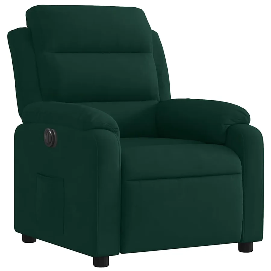 Fauteuil inclinable électrique vert foncé velours - 4