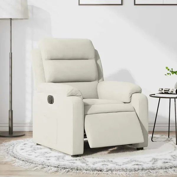 Fauteuil inclinable électrique Crème Velours