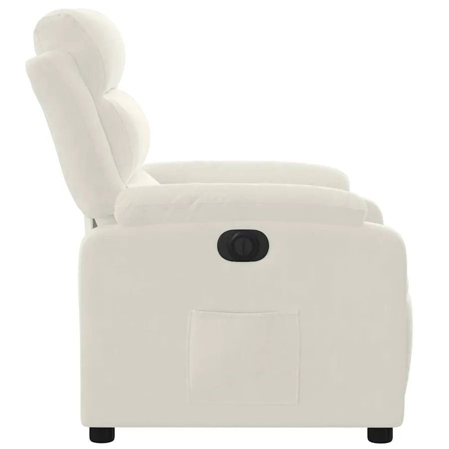 Fauteuil inclinable électrique Crème Velours - 10