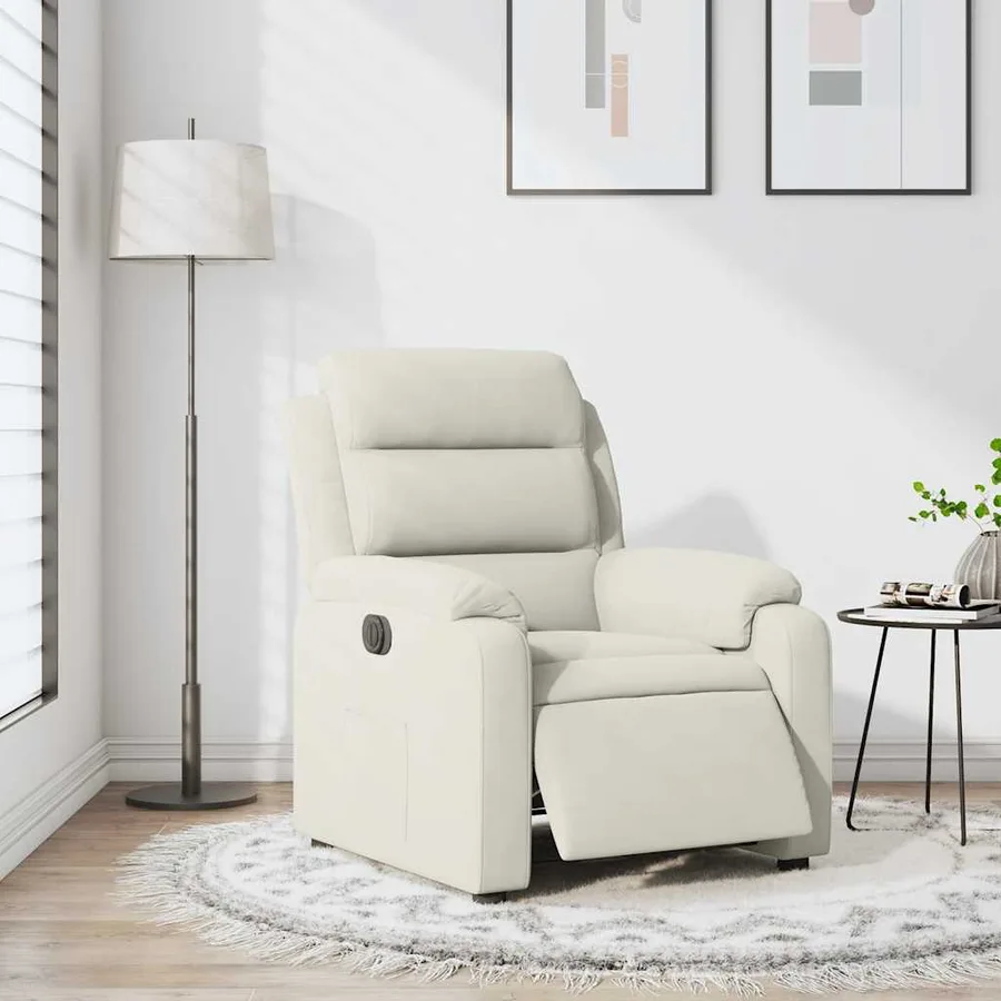 Fauteuil inclinable électrique Crème Velours - 15
