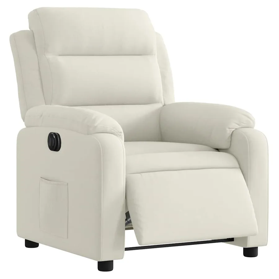 Fauteuil inclinable électrique Crème Velours - 3