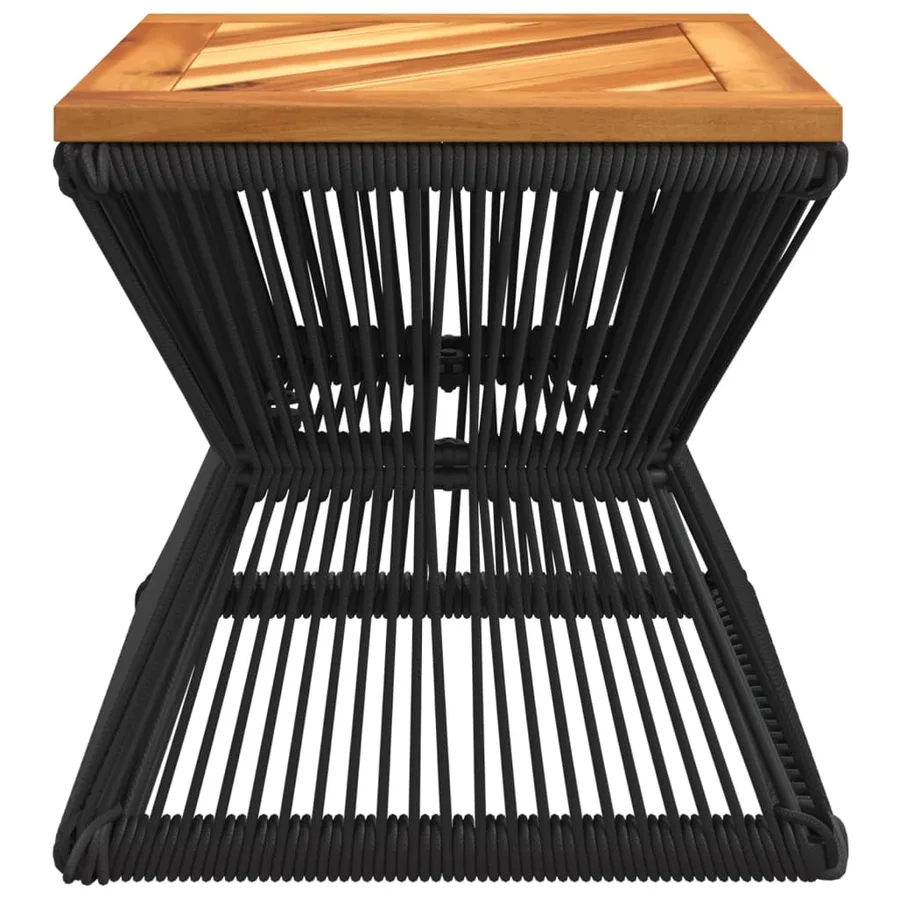 Table basse avec base en fil de fer noir bois d'acacia massif - 6