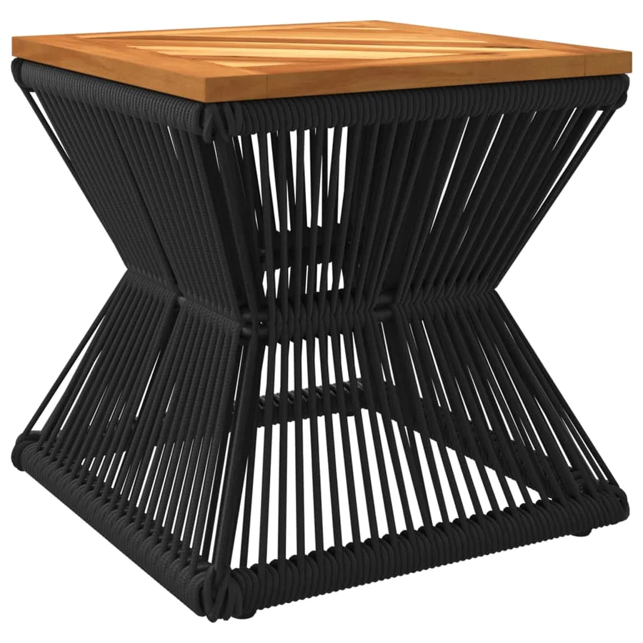 Table basse avec base en fil de fer noir bois d'acacia massif - 7