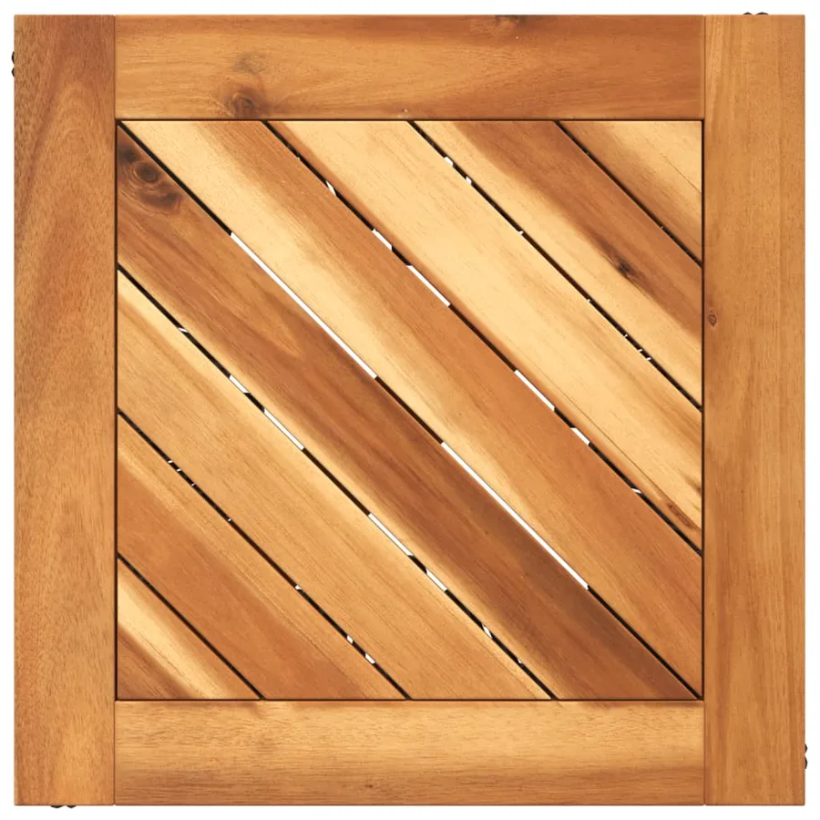 Table basse avec base en fil de fer noir bois d'acacia massif - 8