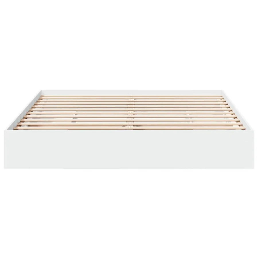 Cadre de lit avec tiroirs sans matelas blanc 200x200 cm - 4