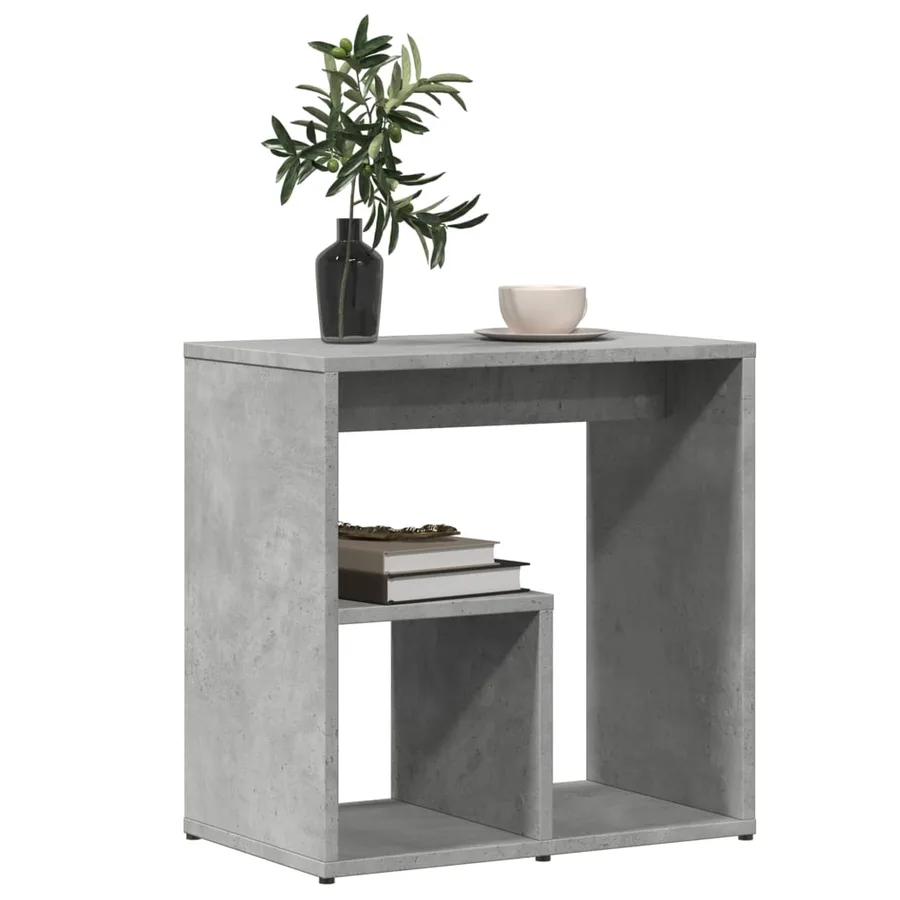 Tables d'appoint 2 pcs gris béton 50x30x50 cm bois d'ingénierie - 4
