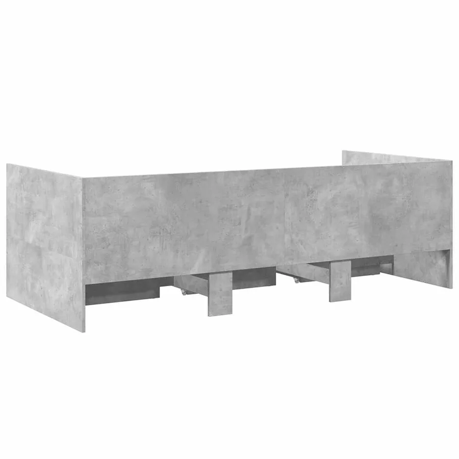Lit de jour avec tiroirs sans matelas gris béton 100x200 cm - 6
