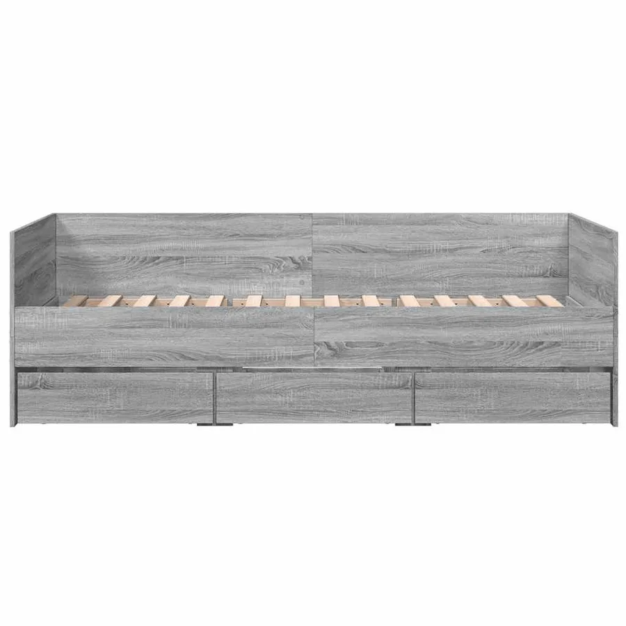 Lit de jour avec tiroirs sans matelas sonoma gris 100x200 cm - 4