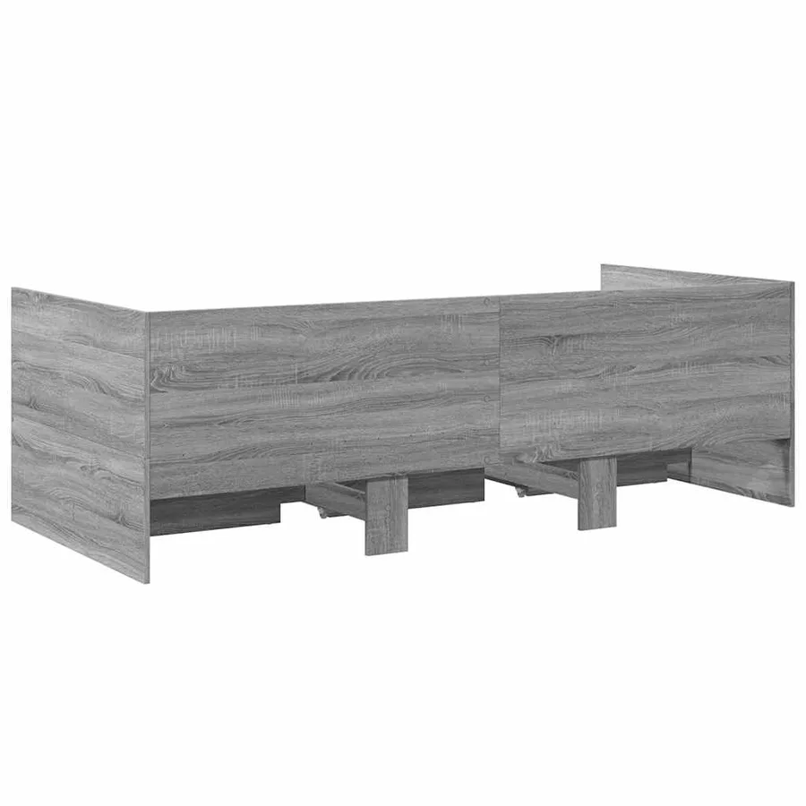 Lit de jour avec tiroirs sans matelas sonoma gris 100x200 cm - 6