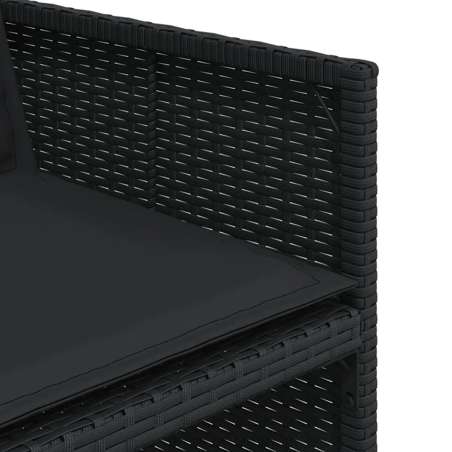 Ensemble à manger de jardin coussins 7pcs Noir Résine tressée - 8