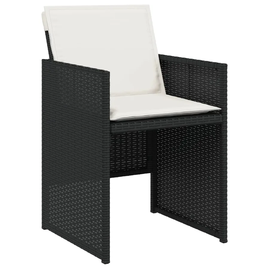 Ensemble à manger de jardin 11 pcs coussins noir résine tressée - 5