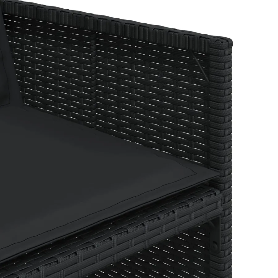 Ensemble à manger de jardin 13 pcs coussins noir résine tressée - 8