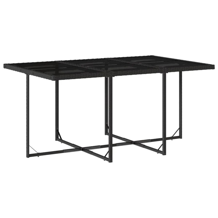 Ensemble à manger de jardin 11 pcs coussins noir résine tressée - 4