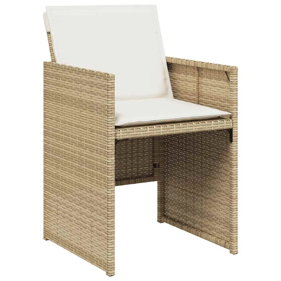 Ensemble à manger de jardin et coussins 15 pcs beige - 4