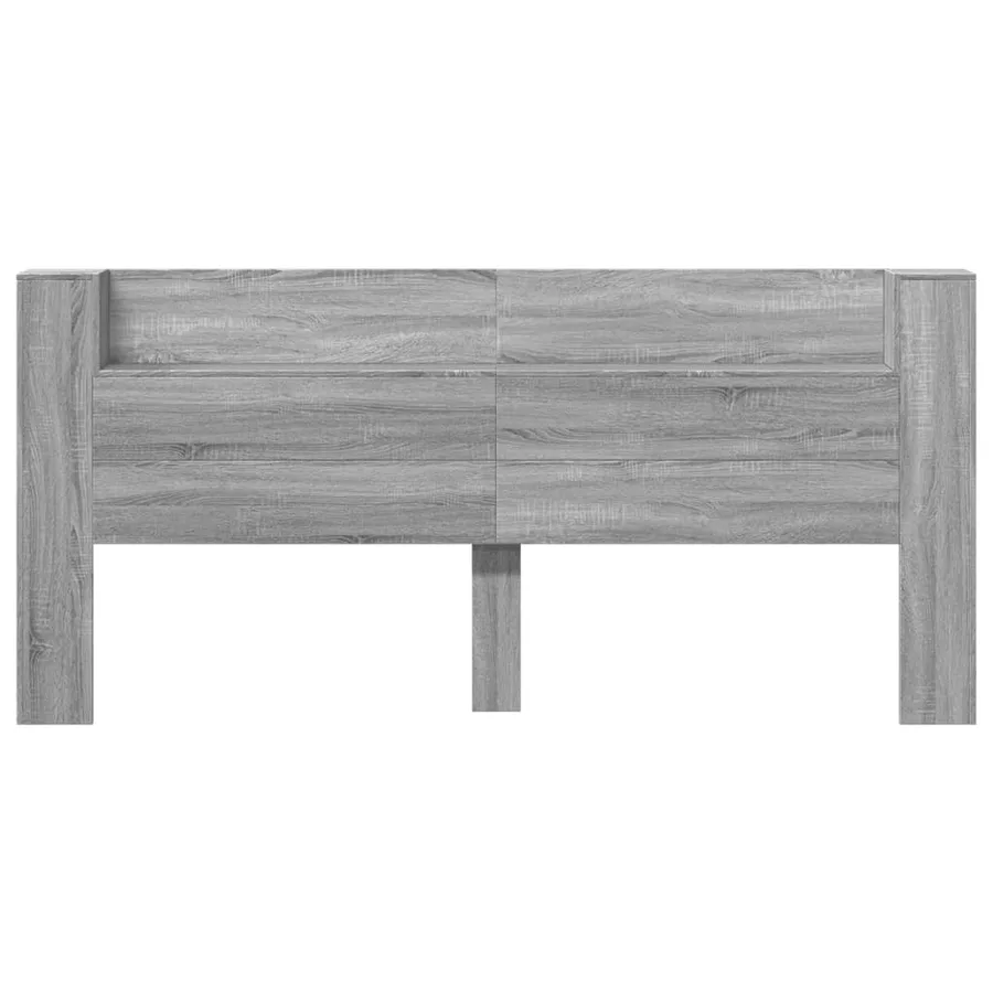 Armoire tête de lit avec LED sonoma gris 220x16,5x103,5 cm - 5