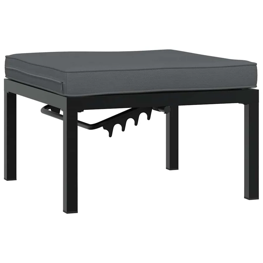 Salon de jardin 3 pcs avec coussins noir aluminium - 4